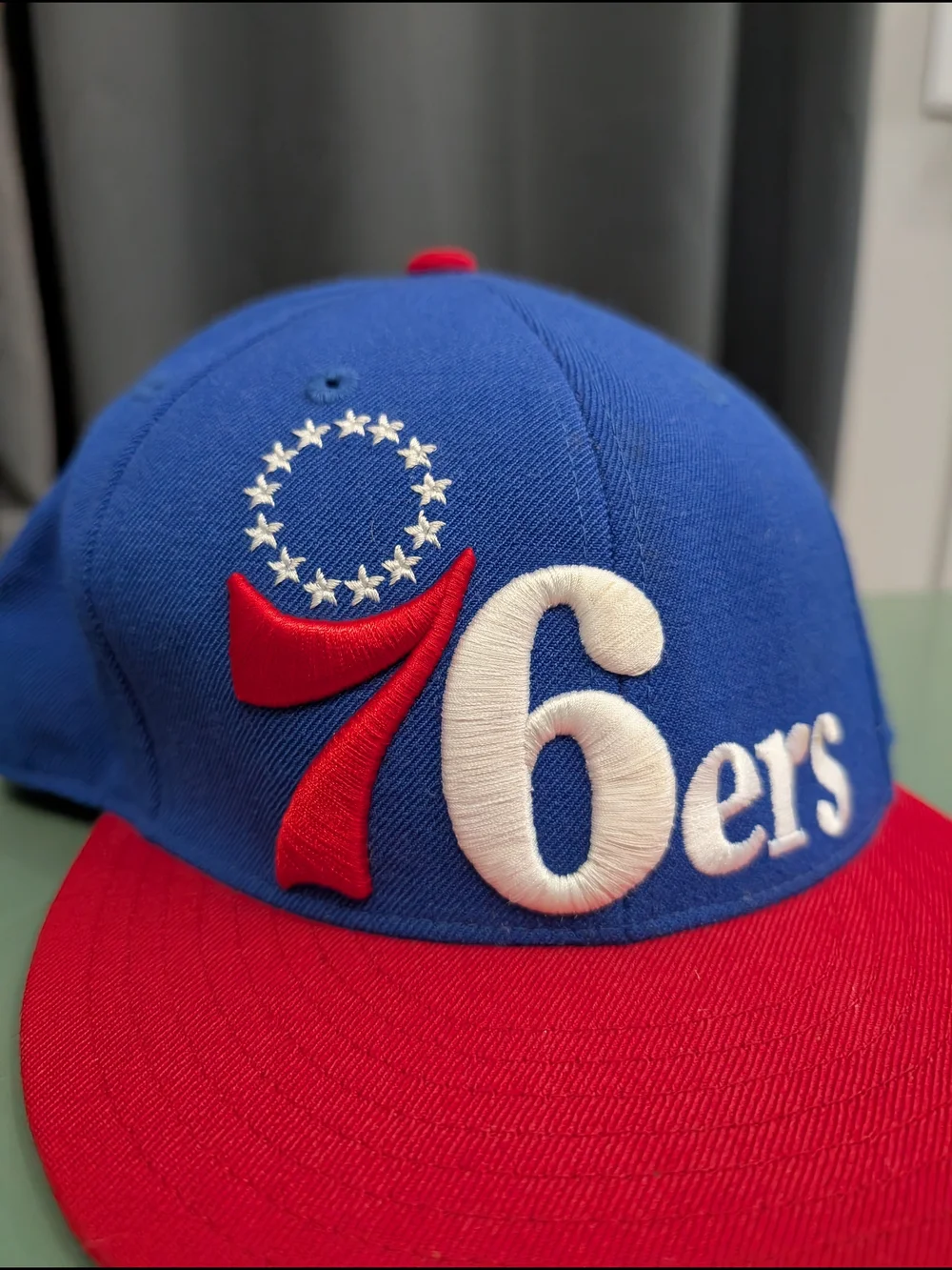 Nostalgia Mitchell & Ness 76ers Blue & Red Embroidered Snapback Hat